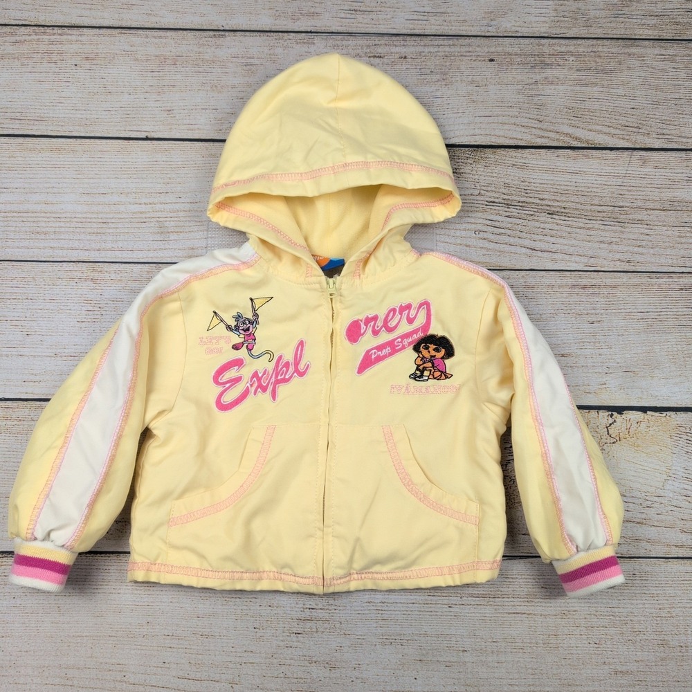 Vintage Dora the Explorer Nick Jr. 2006 Yellow Hoodie Jacket Baby Toddler 18M